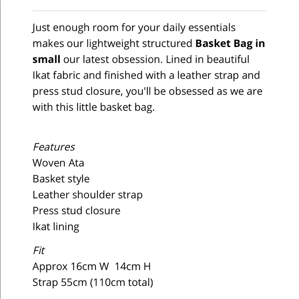 Ellen & James | Small Basket Bag